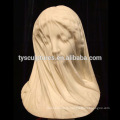 Hot sale stone female veild lady busts white marble woman bust sculpture